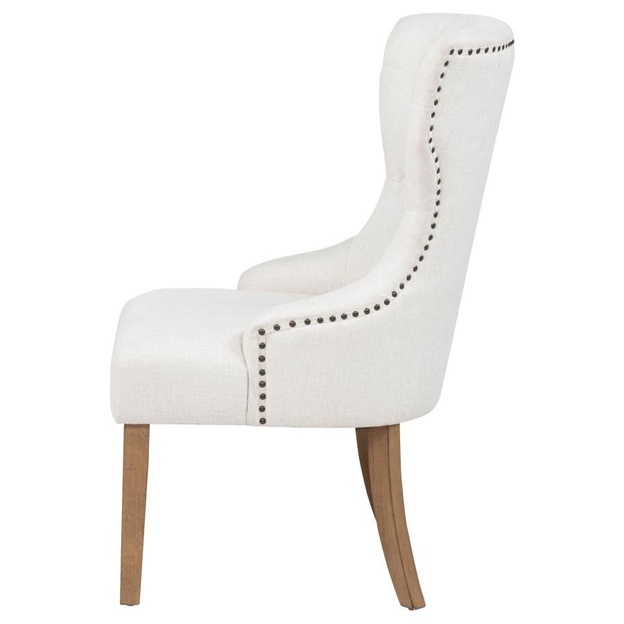 Baney Fabric Upholstered Dining Side Chair Beige and Rustic Grey-zoom-5