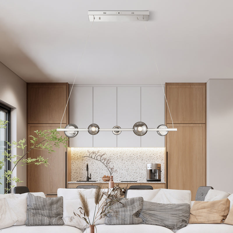 Orbis Linea Chandelier // Polish Nickel-zoom-