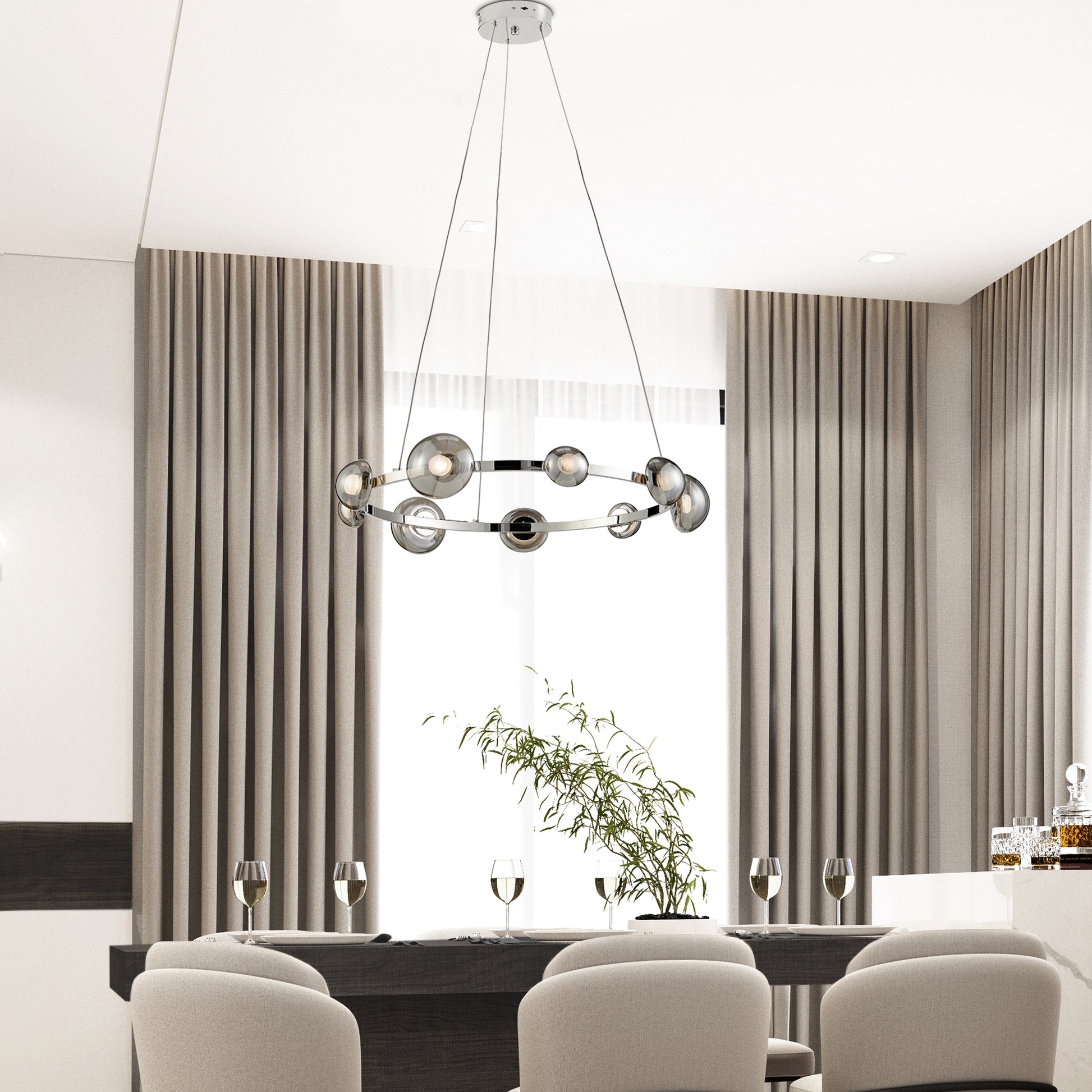Orbis Halo Chandelier // Polish Nickel-1