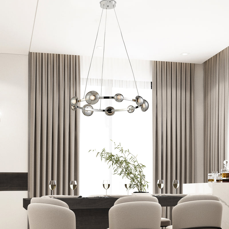 Orbis Halo Chandelier // Polish Nickel-zoom-