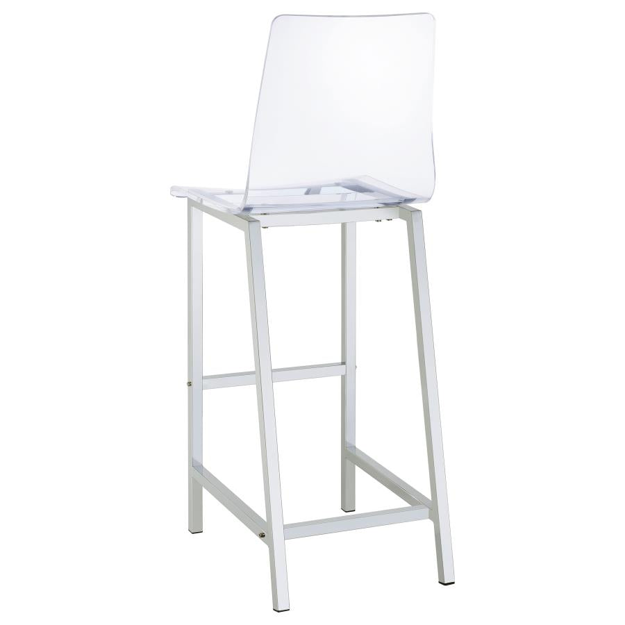 Tolbert 5-piece Bar Set with Acrylic Chairs Clear and Chrome-zoom-5