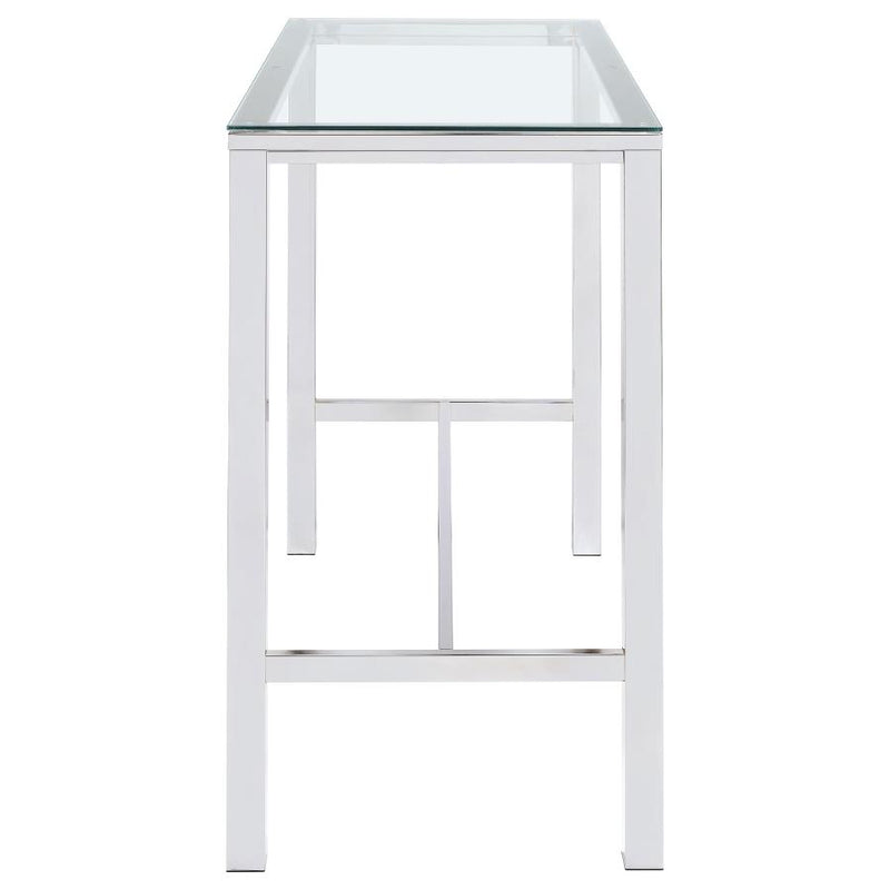 Tolbert Rectangular 47-inch Glass Top Pub Bar Table Chrome-zoom-