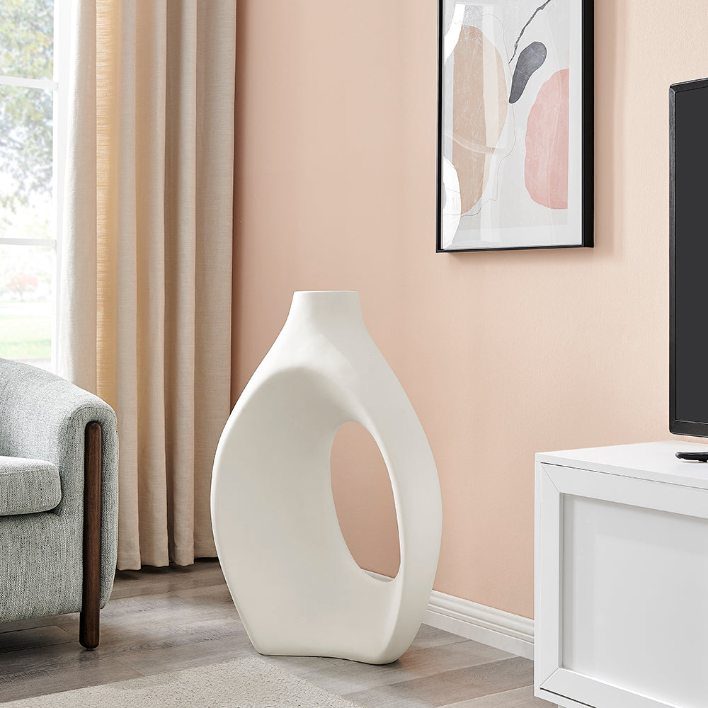 Simi Vase Large, White-zoom-1