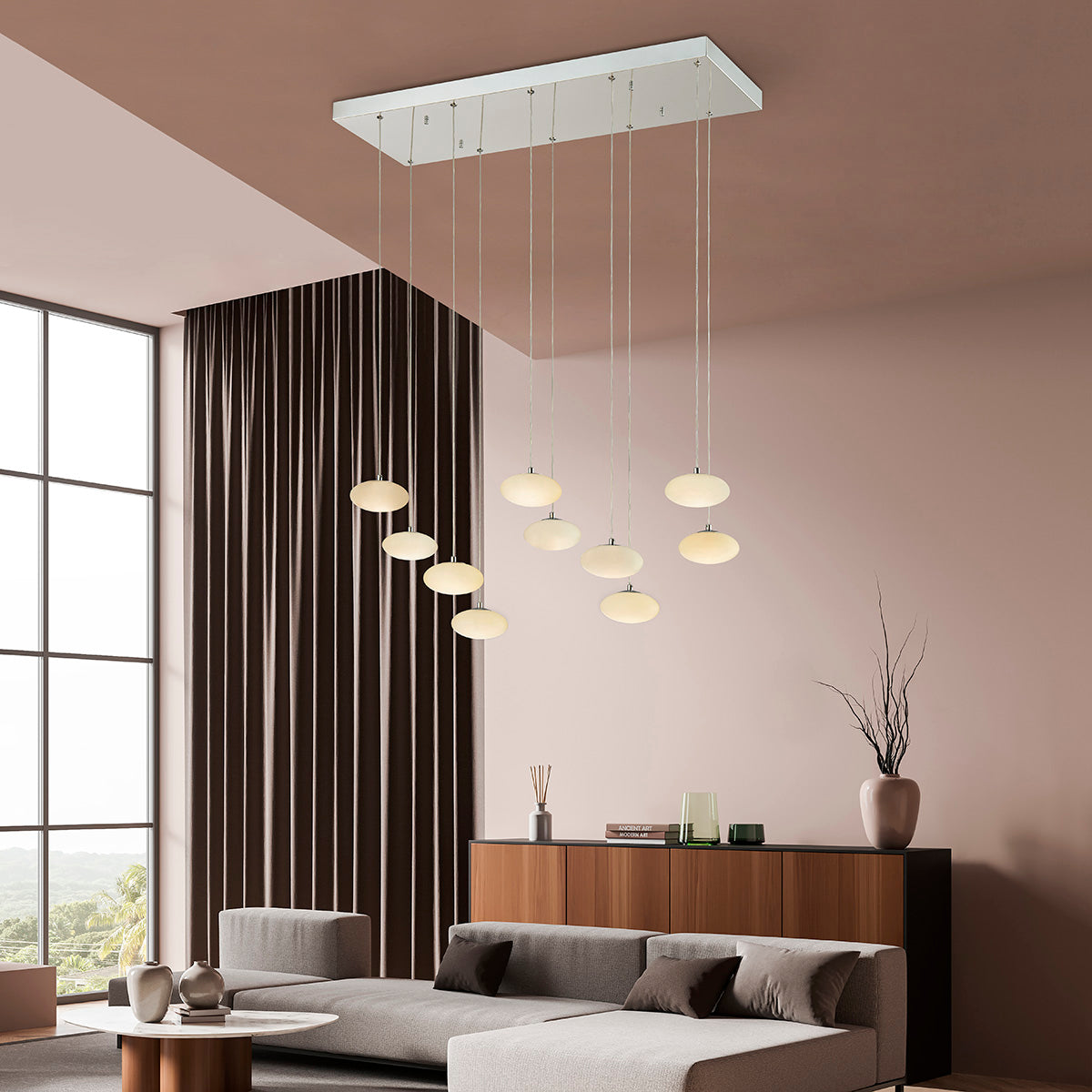 Spanish Alabaster Rectangular Chandelier-1