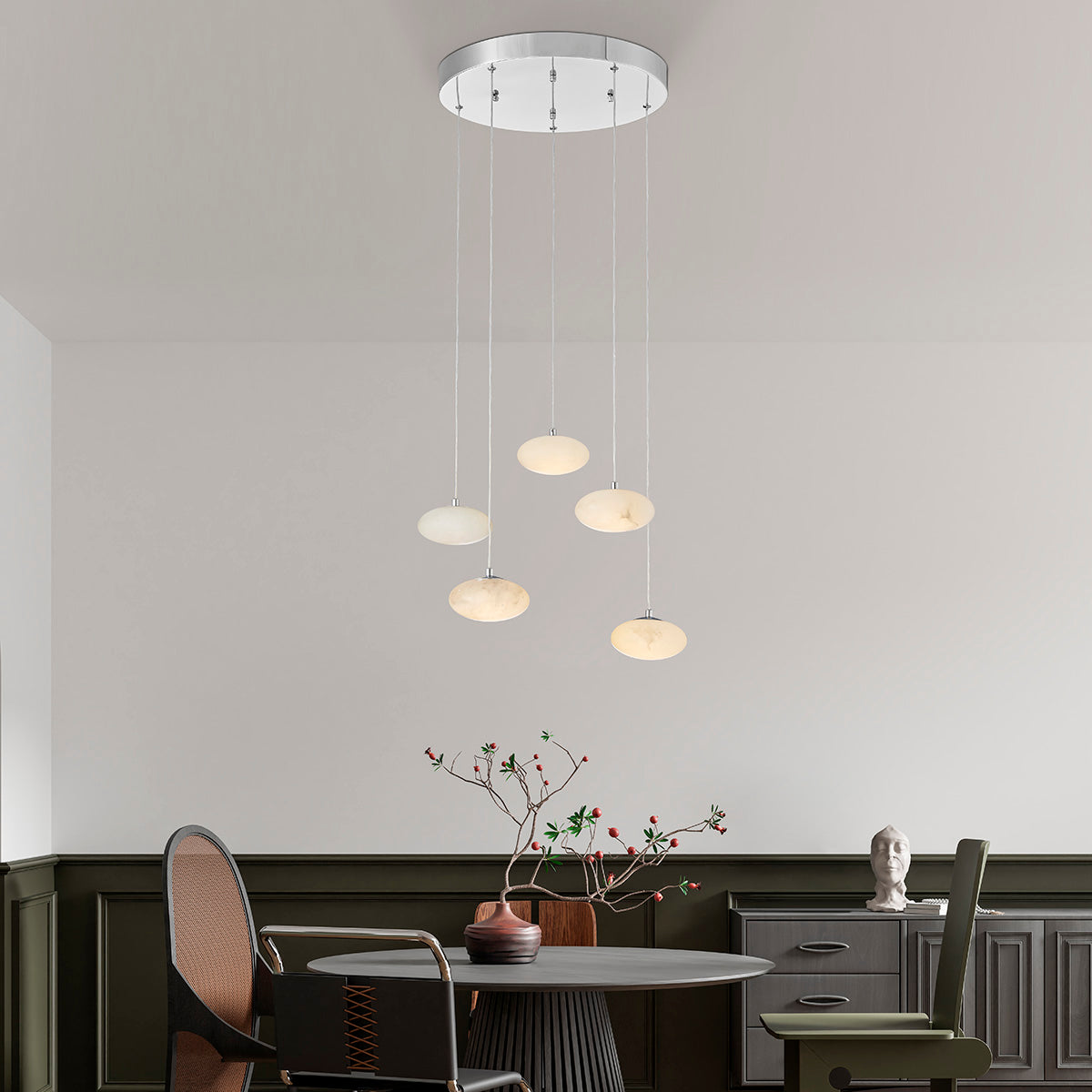 Spanish Alabaster Round Chandelier