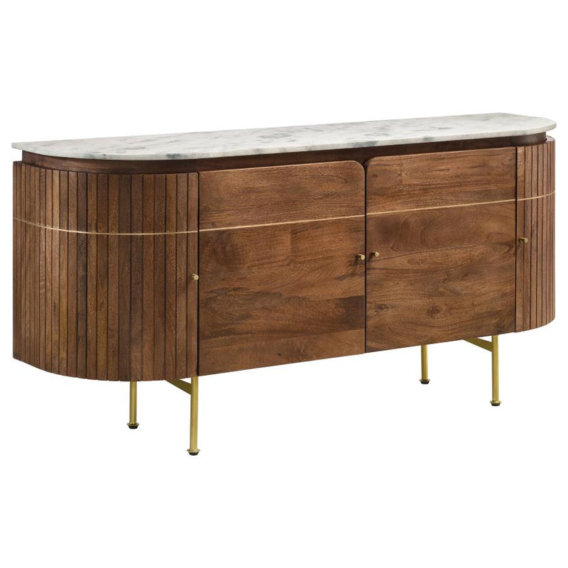 Ortega 4-door Marble Top Sideboard Buffet Cabinet Natural-zoom-