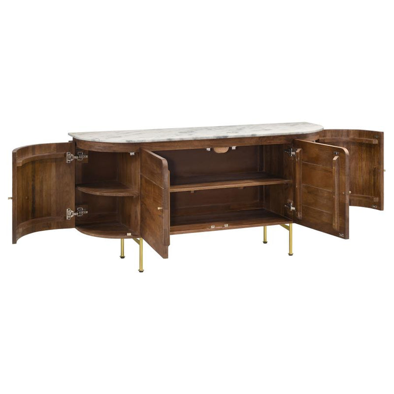 Ortega 4-door Marble Top Sideboard Buffet Cabinet Natural-zoom-