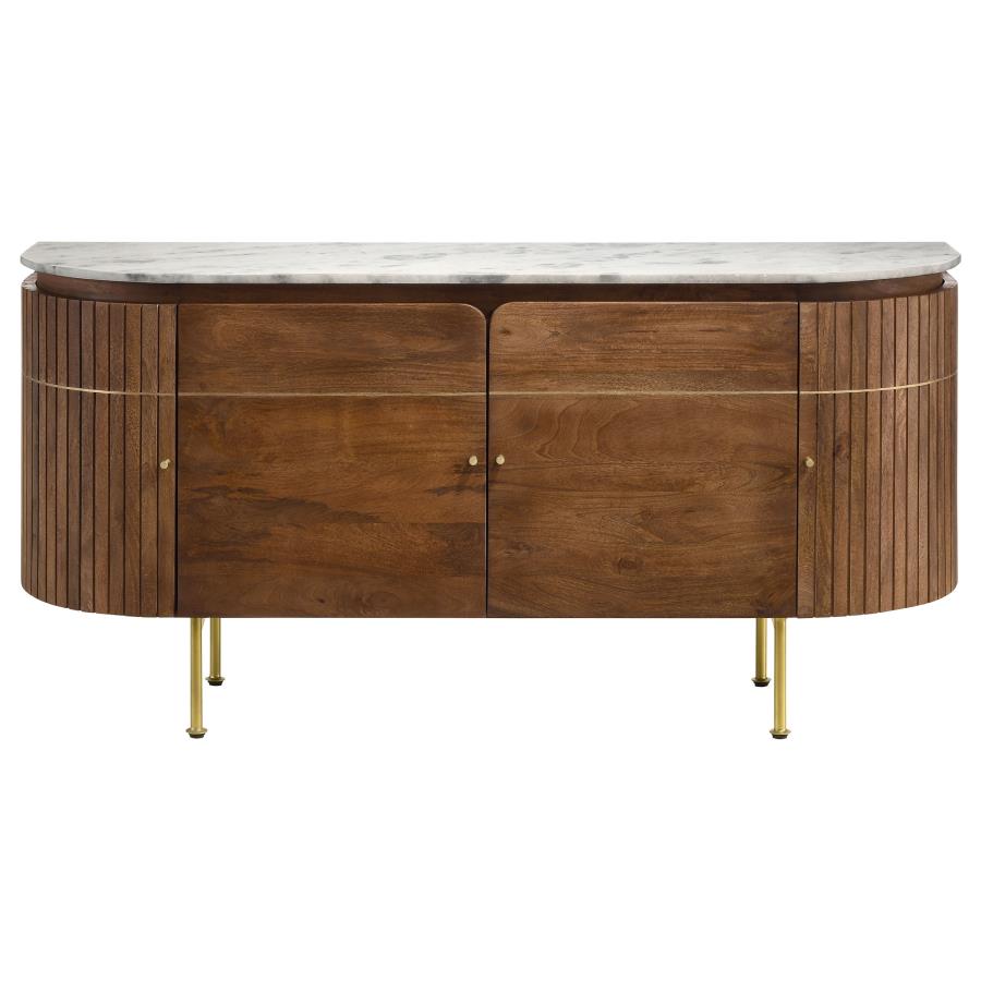 Ortega 4-door Marble Top Sideboard Buffet Cabinet Natural-zoom-4