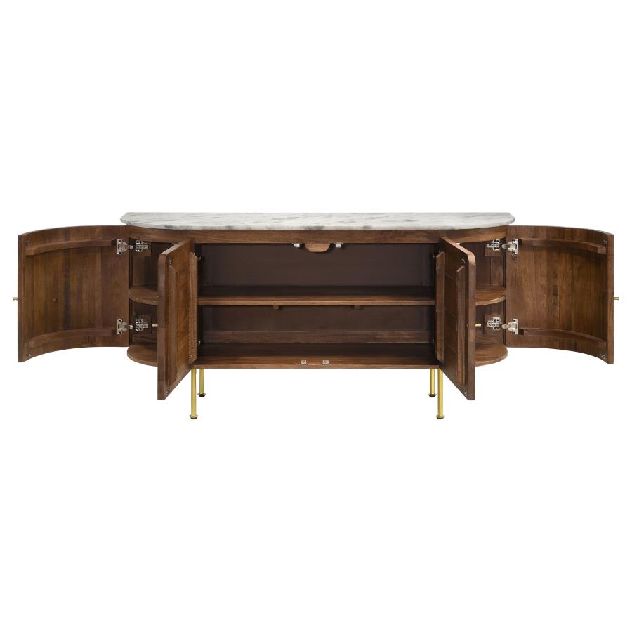 Ortega 4-door Marble Top Sideboard Buffet Cabinet Natural-5