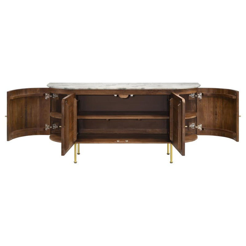 Ortega 4-door Marble Top Sideboard Buffet Cabinet Natural-zoom-