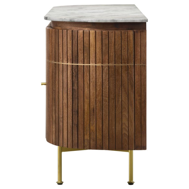 Ortega 4-door Marble Top Sideboard Buffet Cabinet Natural-zoom-