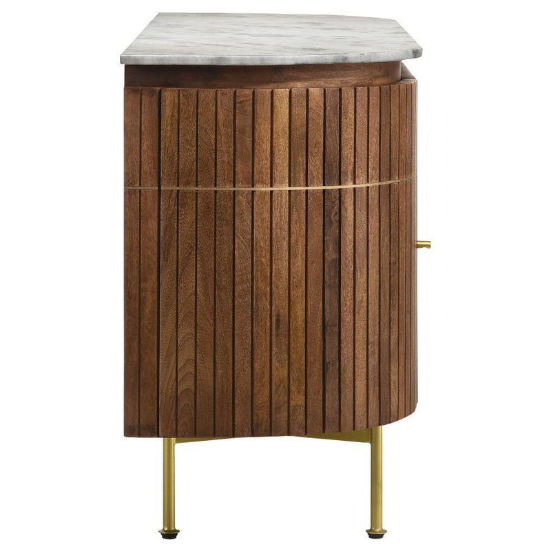 Ortega 4-door Marble Top Sideboard Buffet Cabinet Natural-zoom-