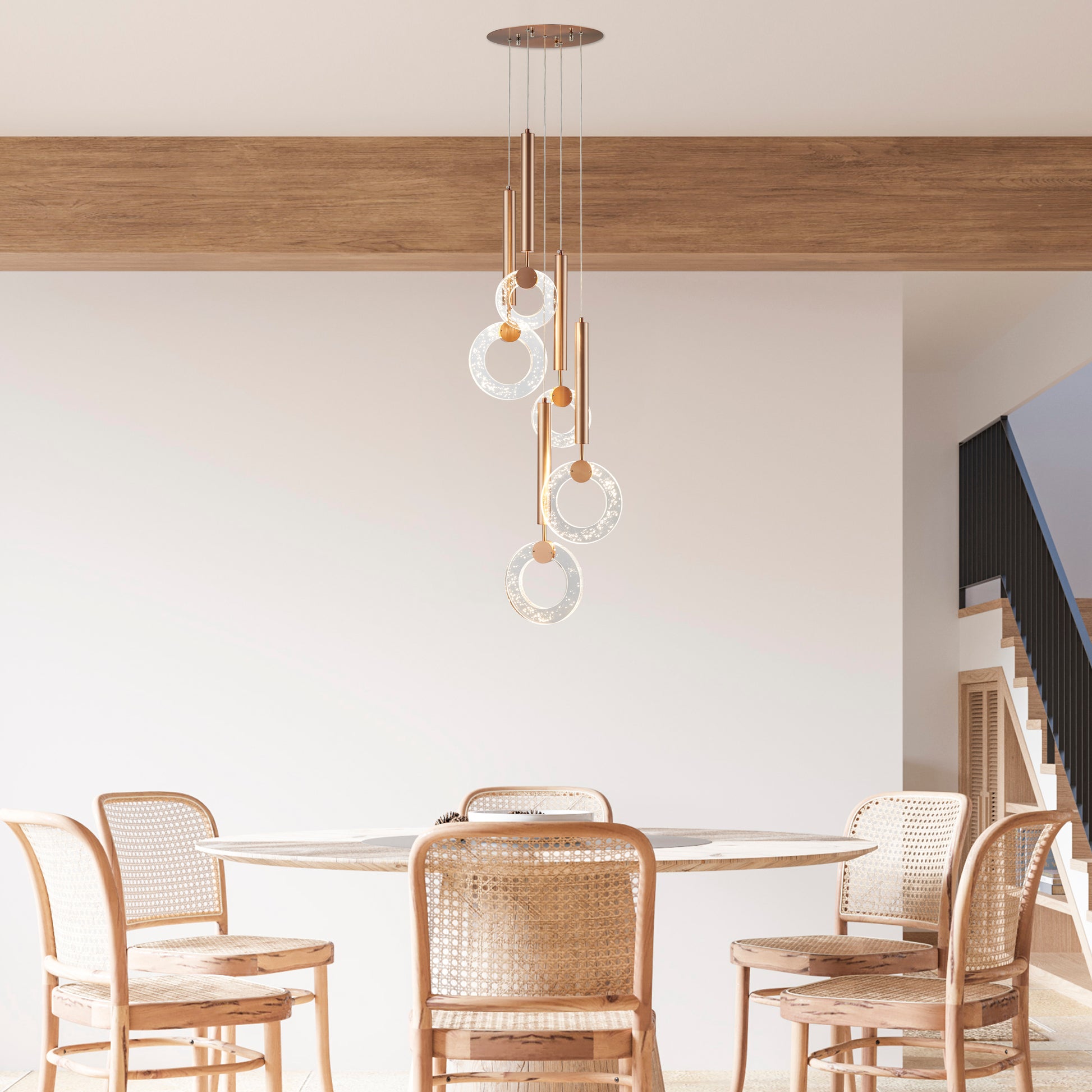 Glitter Rings Flush Chandelier-1