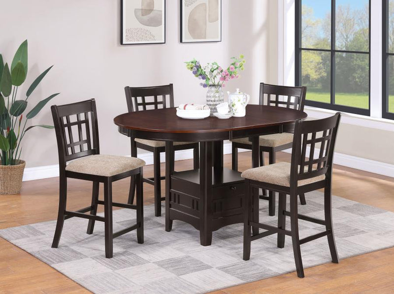 Lavon 5-piece Oval Counter Height Dining Set Light Chestnut-zoom-