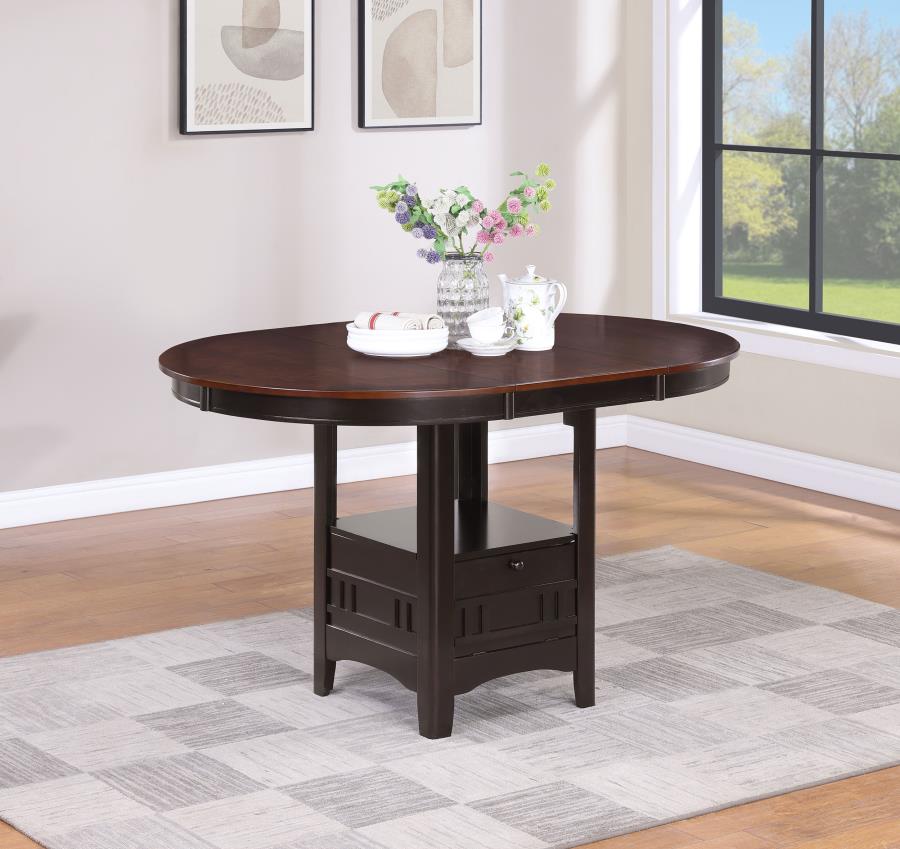 Lavon Oval 60-inch Counter Height Extension Dining Table Chestnut-zoom-2