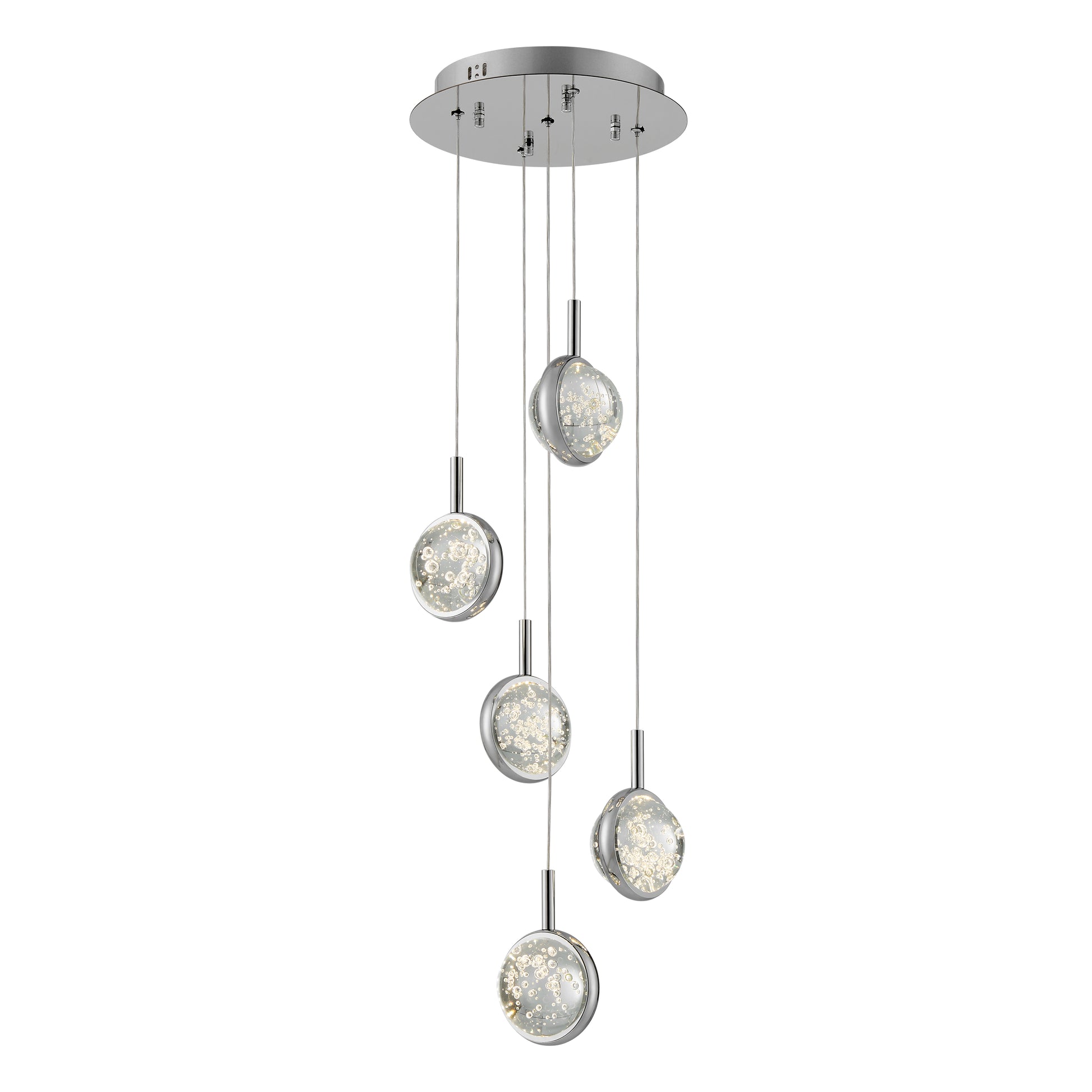Bubbling Glow Round Chandelier // Chrome-1
