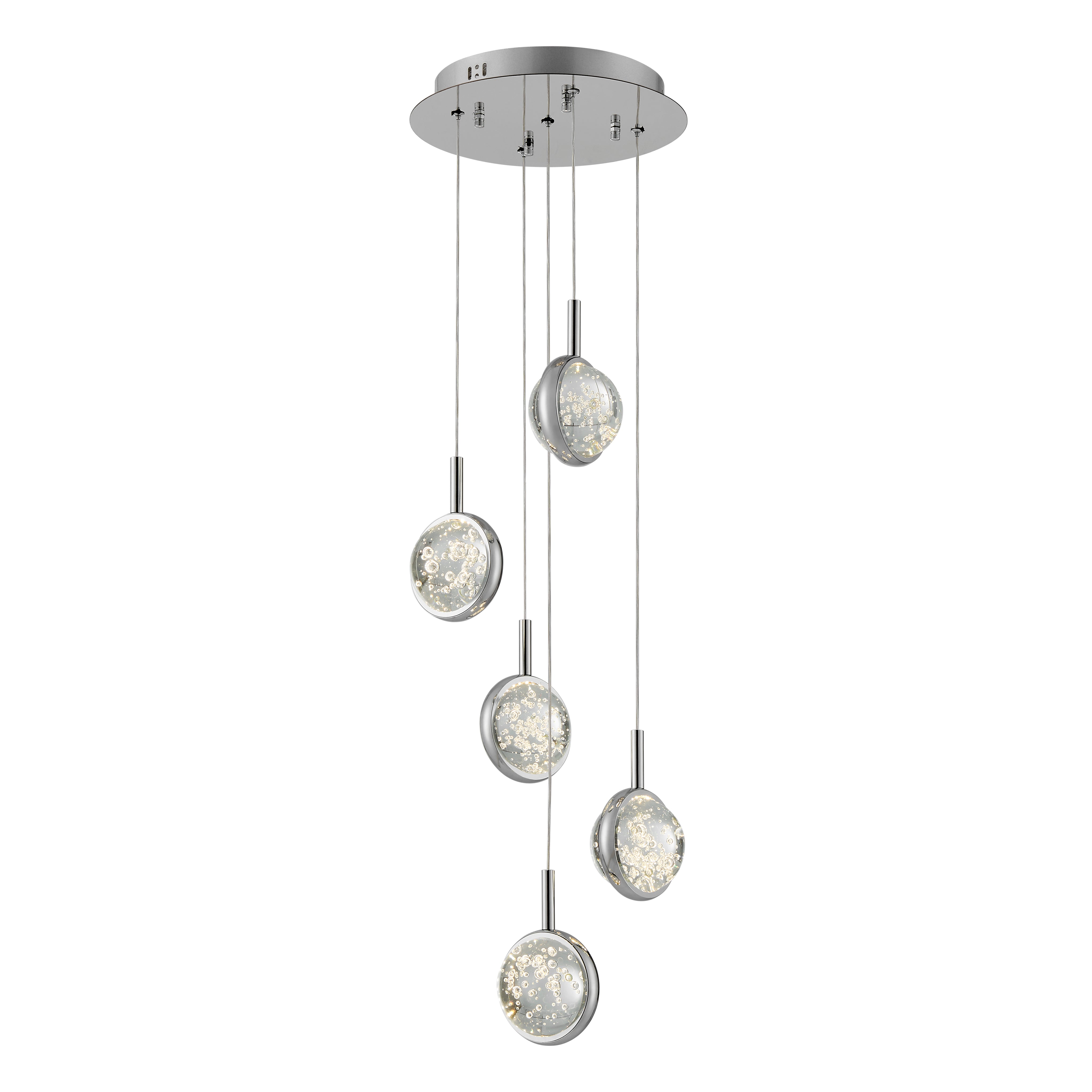 Bubbling Glow Round Chandelier // Chrome-zoom-1
