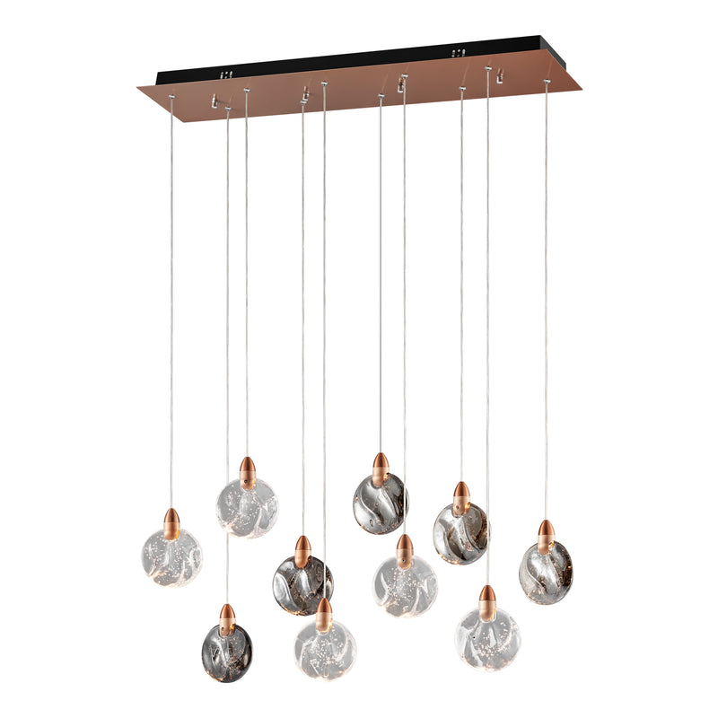 Lustre Rectangular Chandelier // Bronze-zoom-
