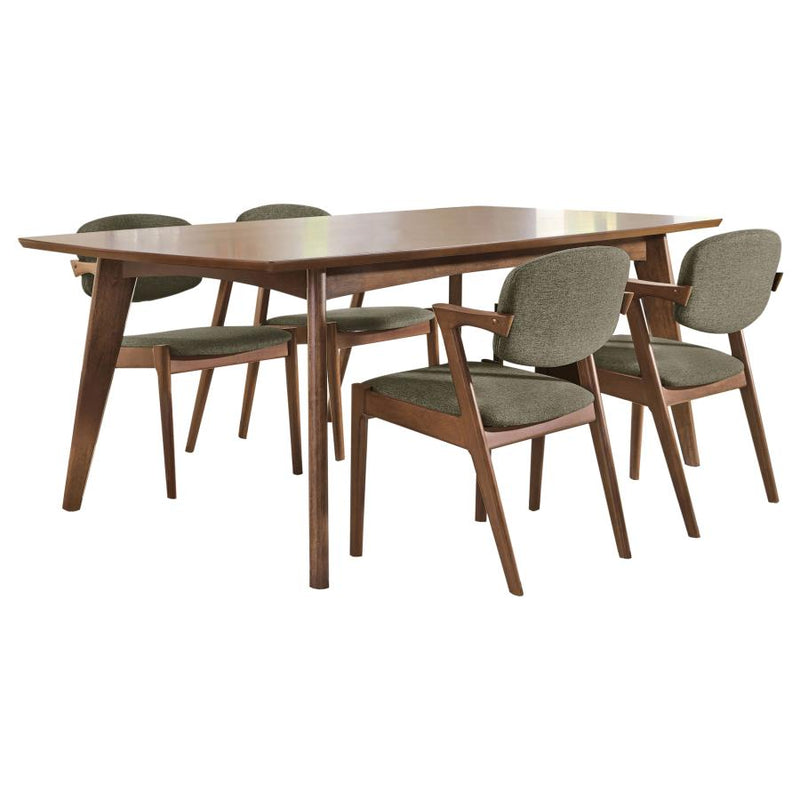 Malone 5-piece Rectangular Dining Table Set Dark Walnut-zoom-