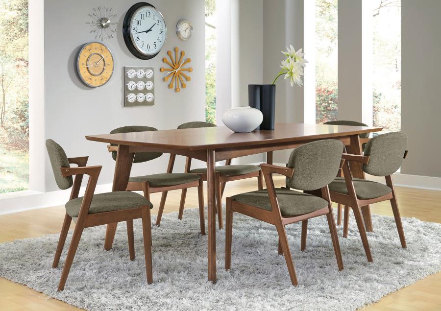 Malone 7-piece Rectangular Dining Table Set Dark Walnut-1