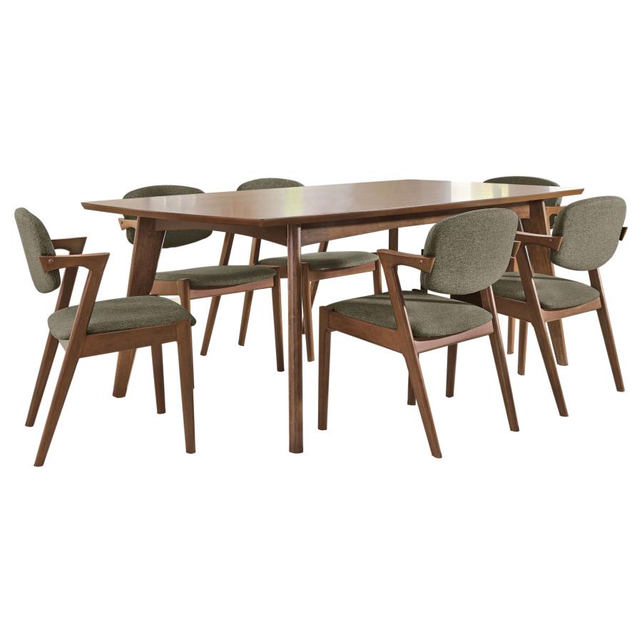 Malone 7-piece Rectangular Dining Table Set Dark Walnut-zoom-2