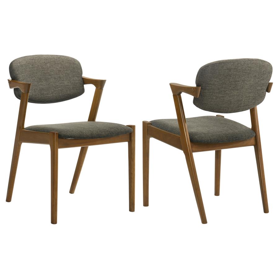 Malone Padded Wood Dining Arm Chair Dark Walnut (Set of 2)-zoom-1