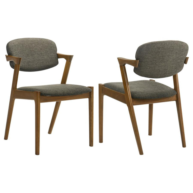 Malone Padded Wood Dining Arm Chair Dark Walnut (Set of 2)-zoom-