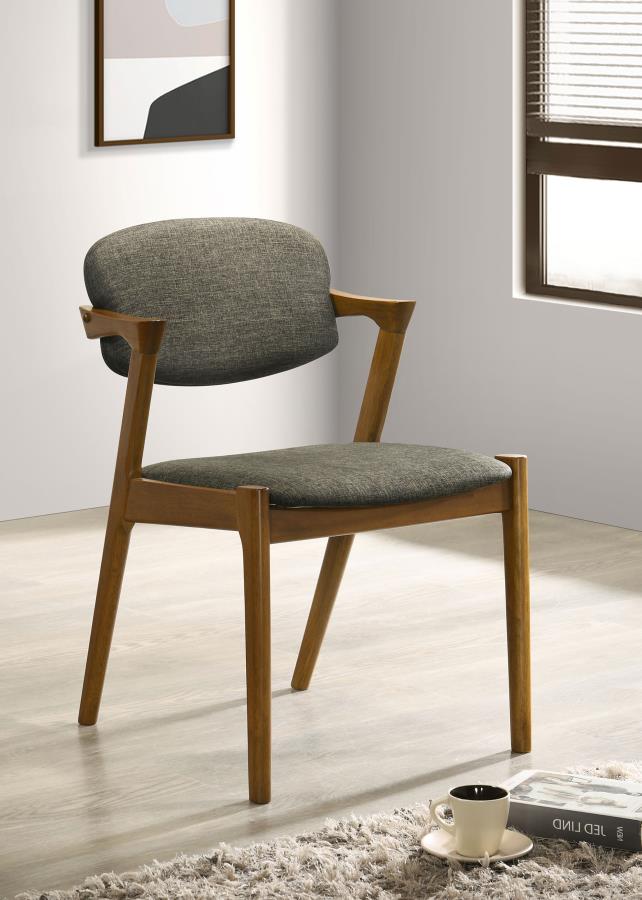 Malone Padded Wood Dining Arm Chair Dark Walnut (Set of 2)-2