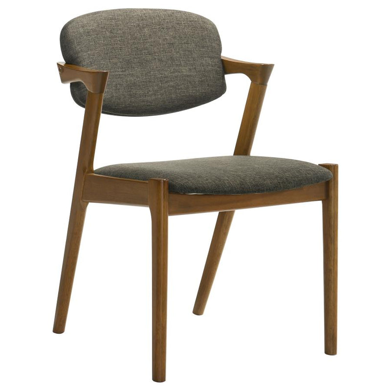Malone Padded Wood Dining Arm Chair Dark Walnut (Set of 2)-zoom-