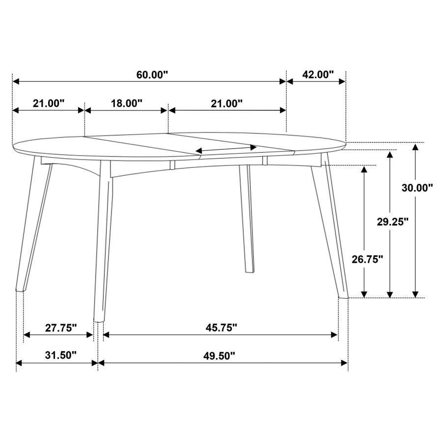 Jedda 5-piece Oval Dining Table Set Dark Walnut-zoom-13