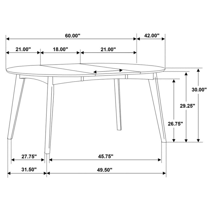 Jedda 5-piece Oval Dining Table Set Dark Walnut-zoom-