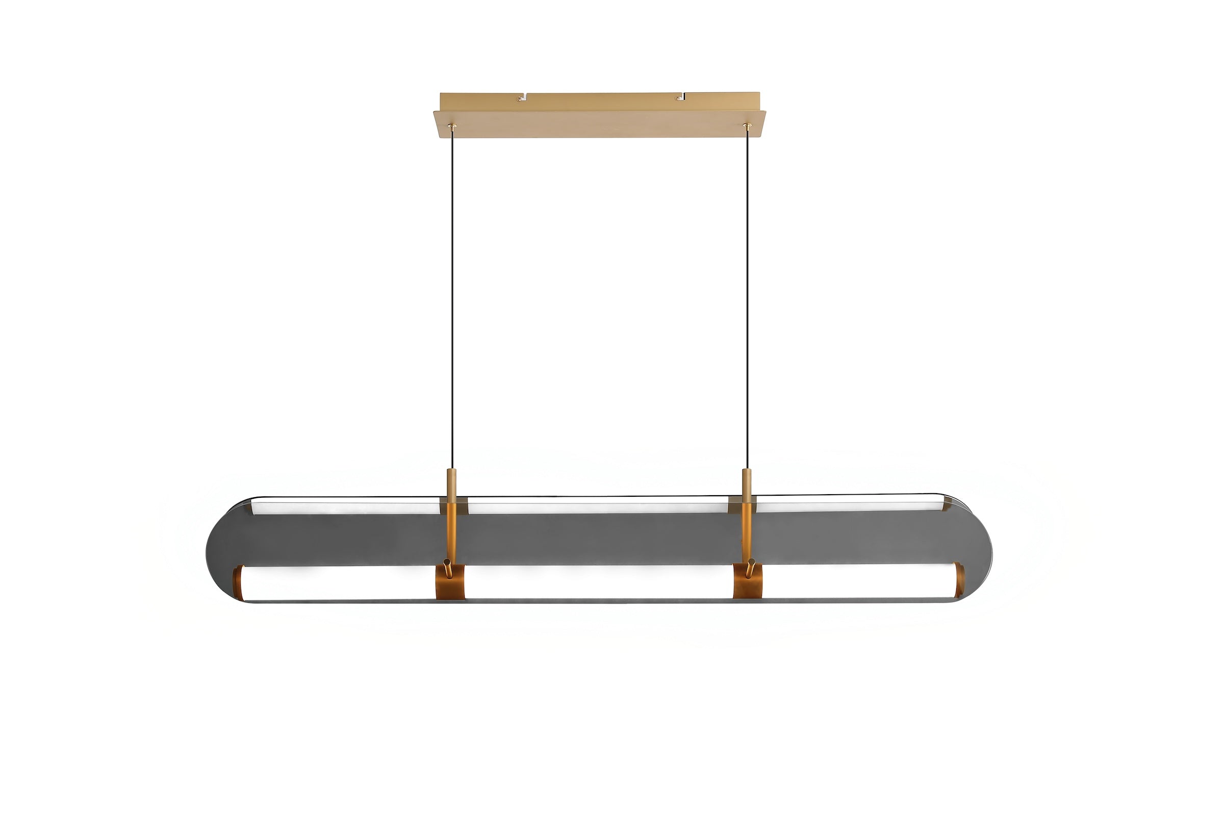 Rectangular Painted Antique Brass Chandelier