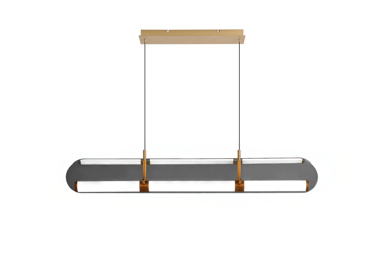 Rectangular Painted Antique Brass Chandelier-zoom-