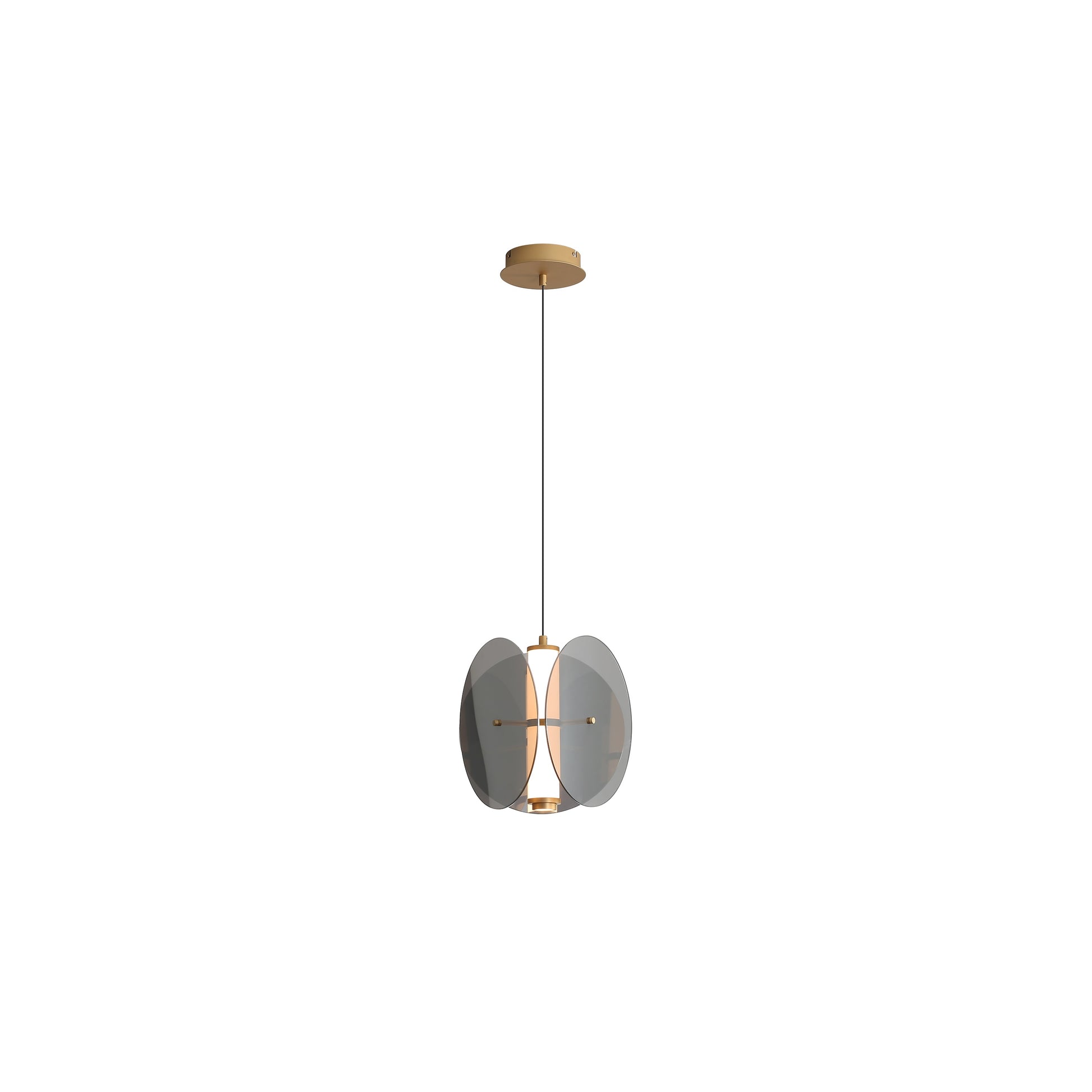 Glass Antique Brass Finish Pendant-1