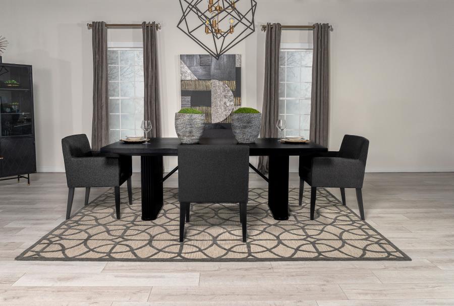 Catherine 5-piece Rectangular Dining Table Set Black-1