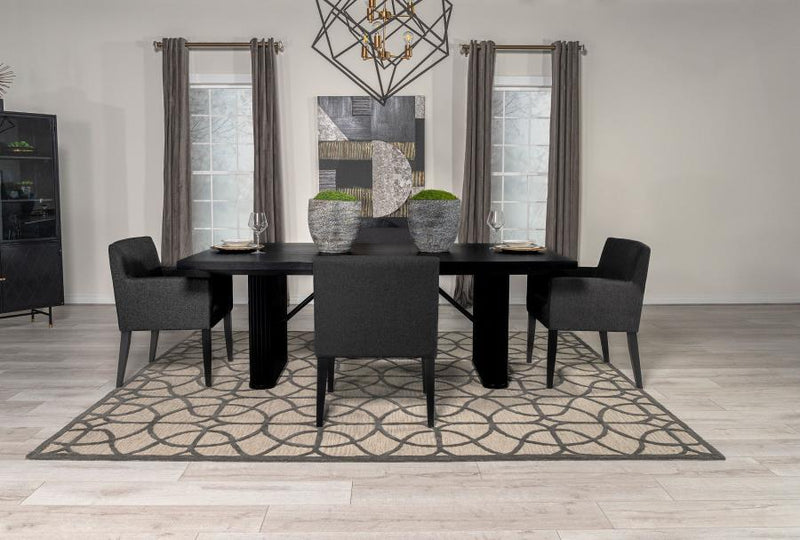 Catherine 5-piece Rectangular Dining Table Set Black-zoom-