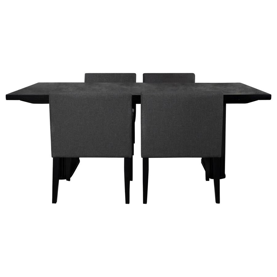 Catherine 5-piece Rectangular Dining Table Set Black-zoom-2
