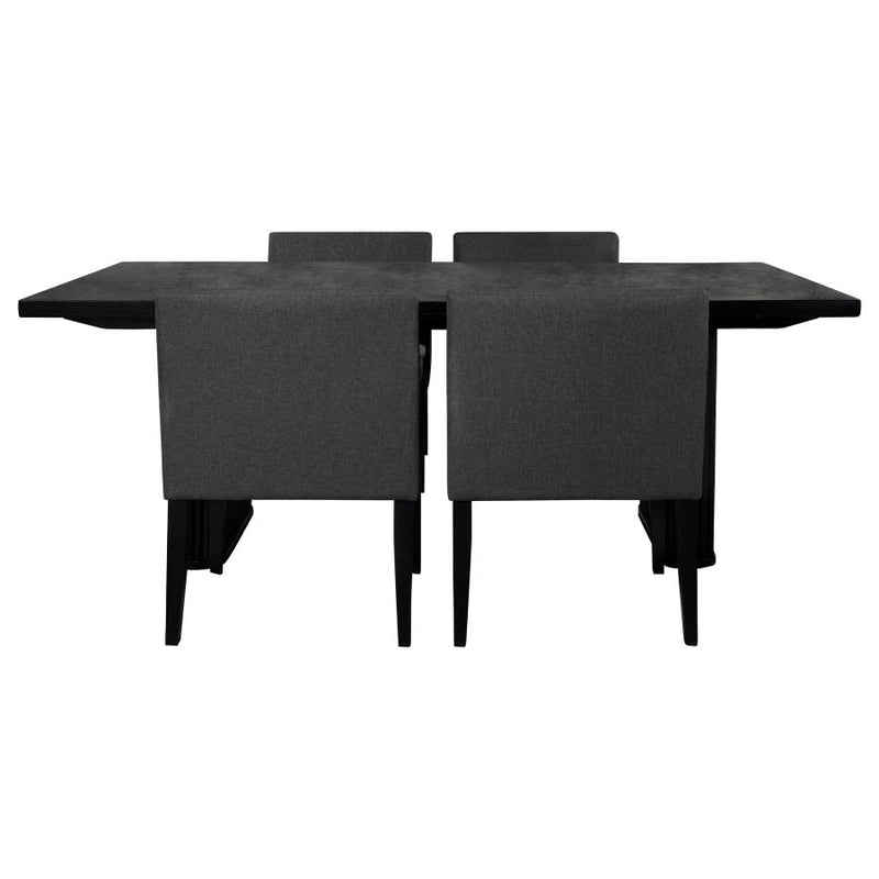 Catherine 5-piece Rectangular Dining Table Set Black-zoom-