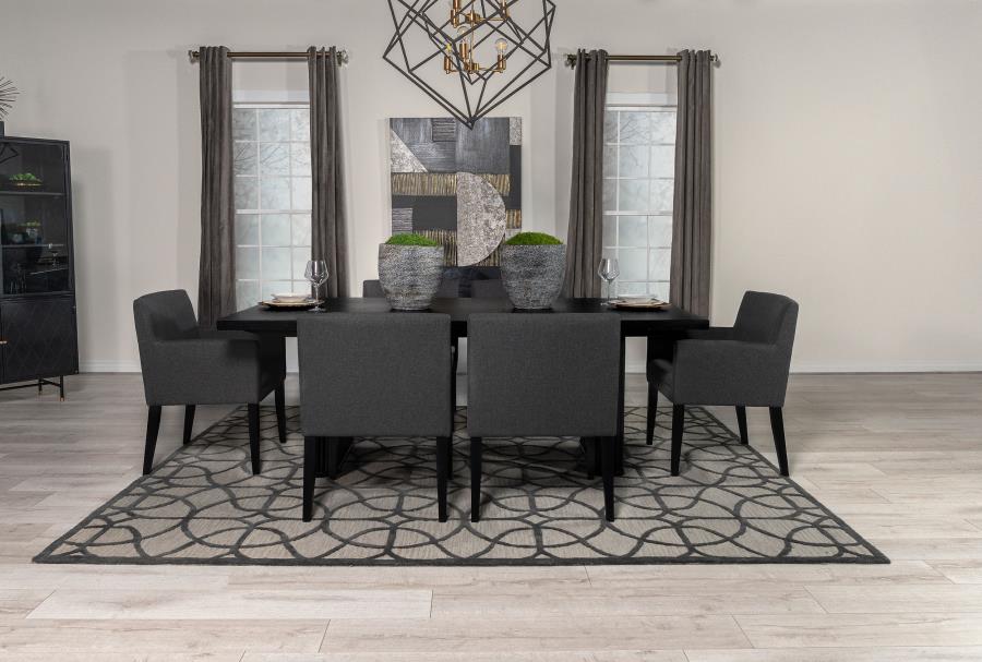 Catherine 7-piece Rectangular Dining Table Set Black-1