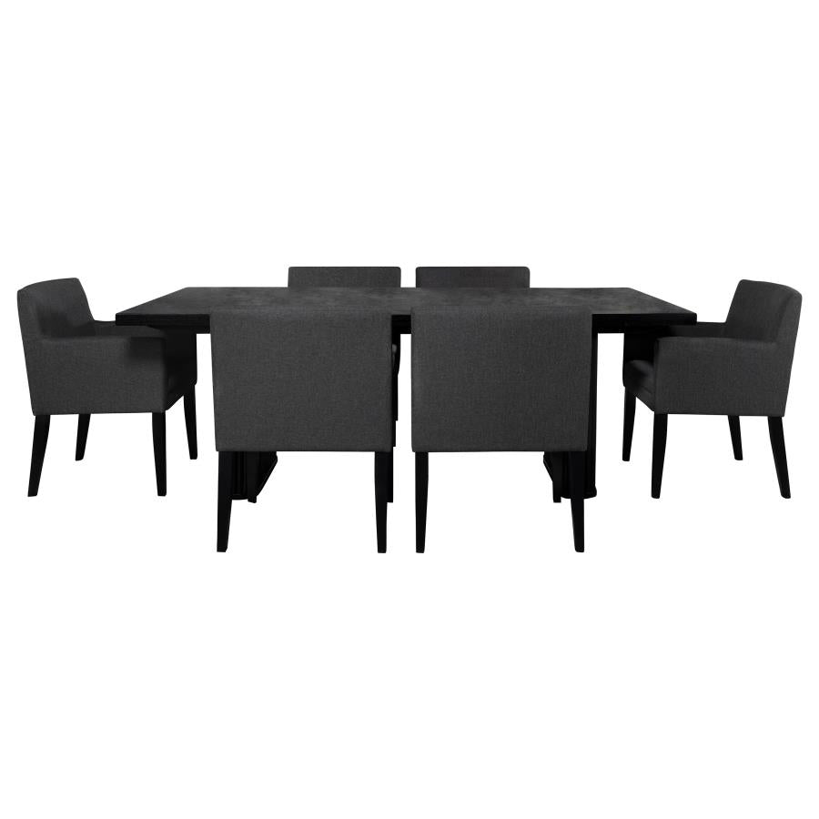 Catherine 7-piece Rectangular Dining Table Set Black-2