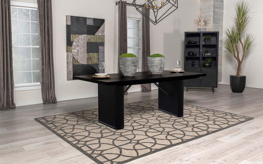 Catherine Rectangular 84-inch Wood Dining Table Black-zoom-2