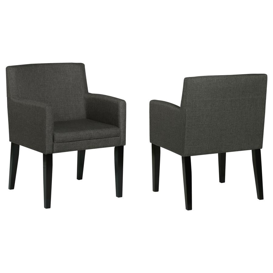 Catherine Upholstered Dining Arm Chair Grey (Set of 2)-1