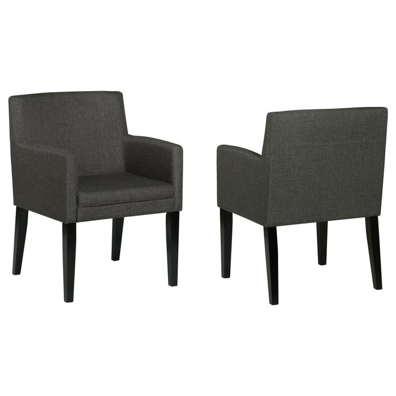 Catherine Upholstered Dining Arm Chair Grey (Set of 2)-zoom-