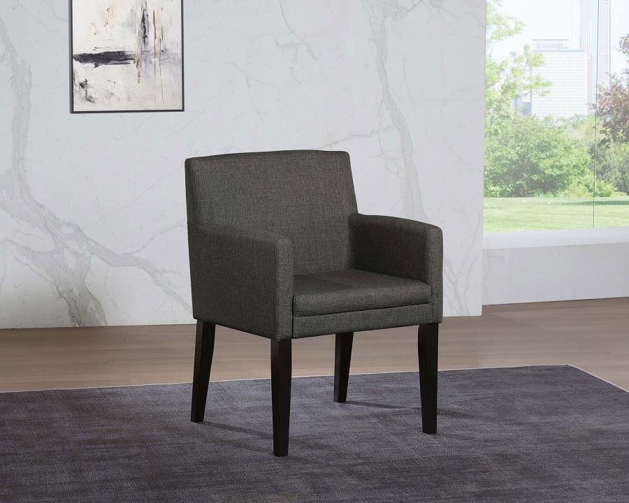 Catherine Upholstered Dining Arm Chair Grey (Set of 2)-zoom-2