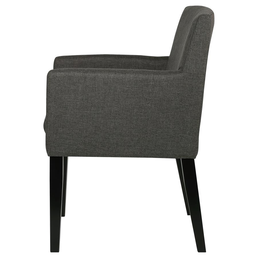 Catherine Upholstered Dining Arm Chair Grey (Set of 2)-zoom-6