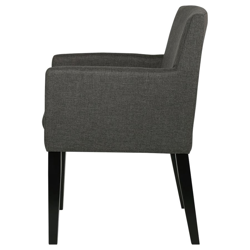 Catherine Upholstered Dining Arm Chair Grey (Set of 2)-zoom-