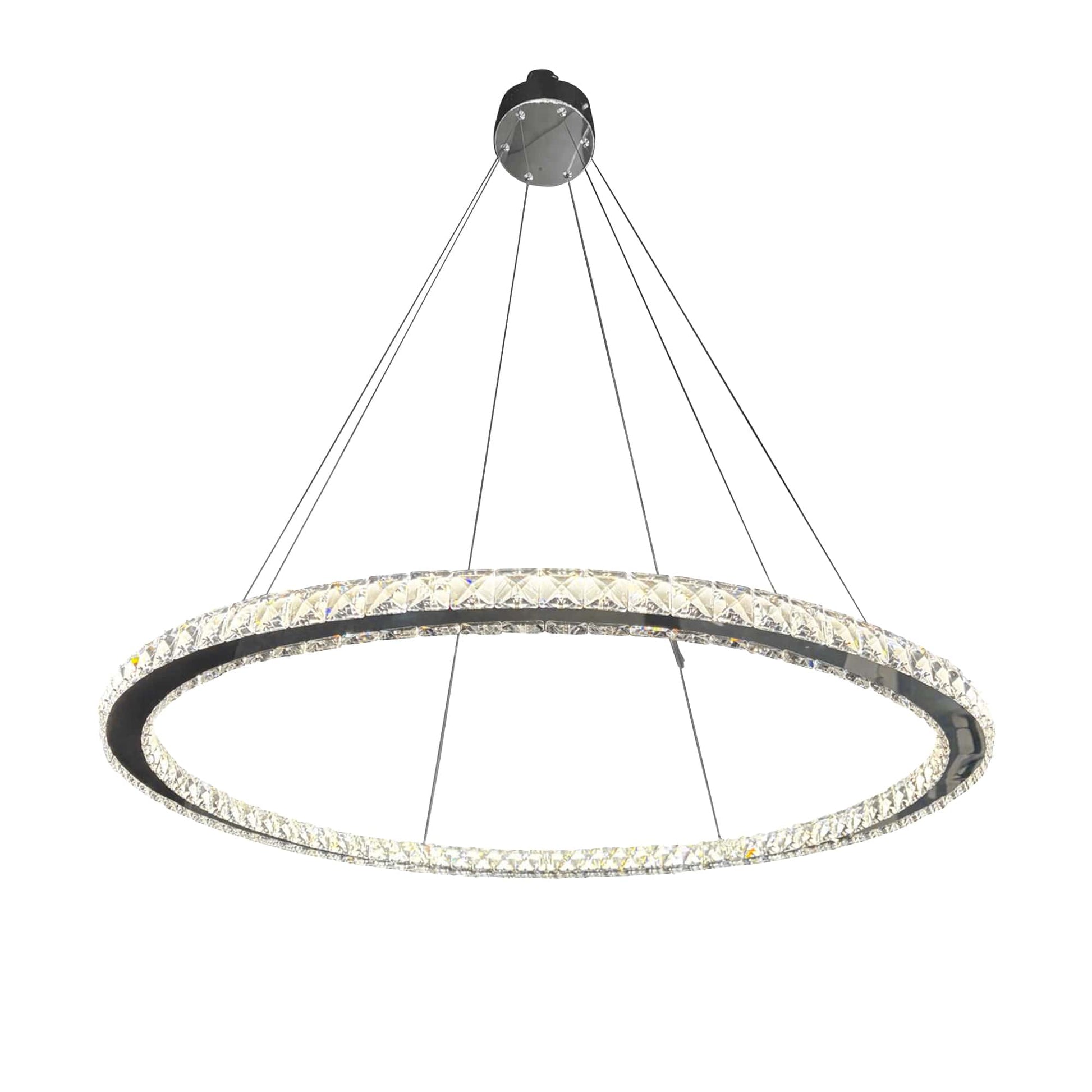 1 Thin Ring Crystal Chandelier // Chrome-1