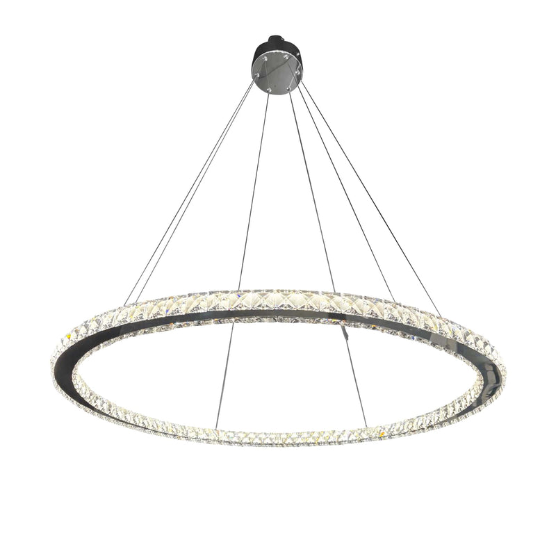 1 Thin Ring Crystal Chandelier // Chrome-zoom-