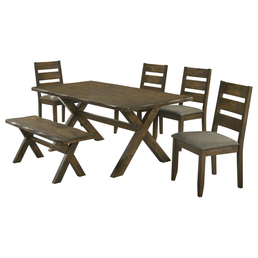 Alston 6-piece Rectangular Dining Table Set Knotty Nutmeg-2