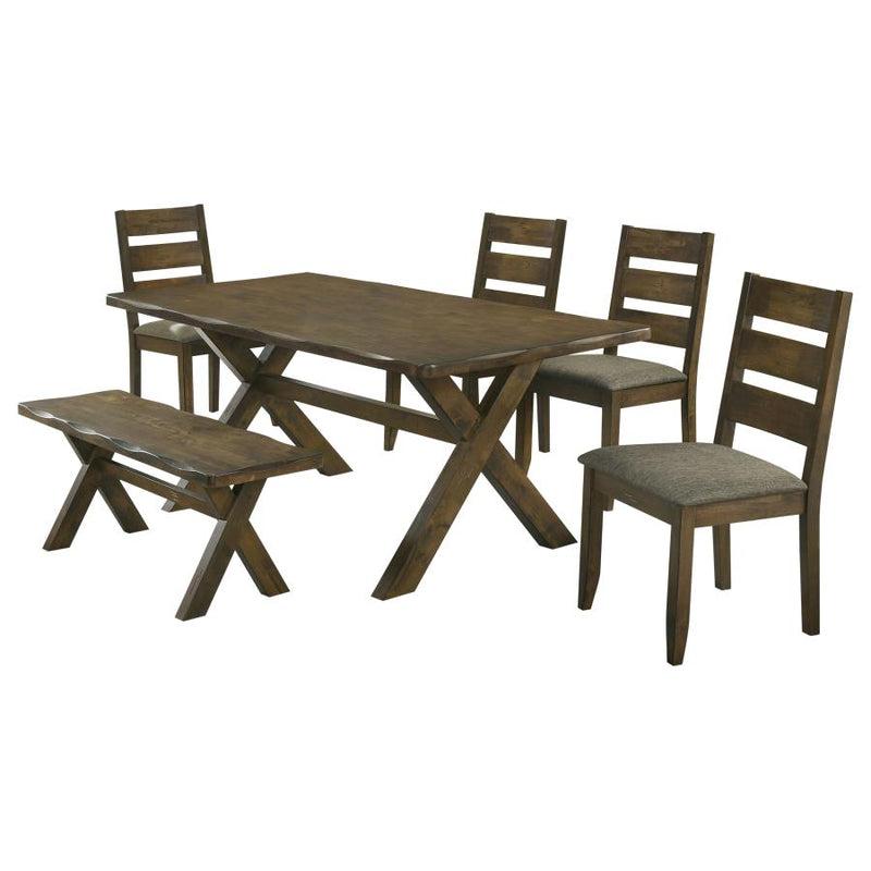 Alston 6-piece Rectangular Dining Table Set Knotty Nutmeg-zoom-